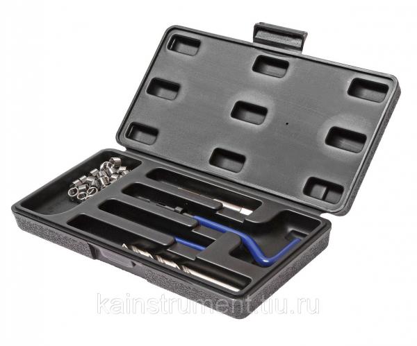 Набор инструментов для восстановления резьбы (вставки М14х1.25, L=12.4мм, 5шт.) 9 предметов JTC